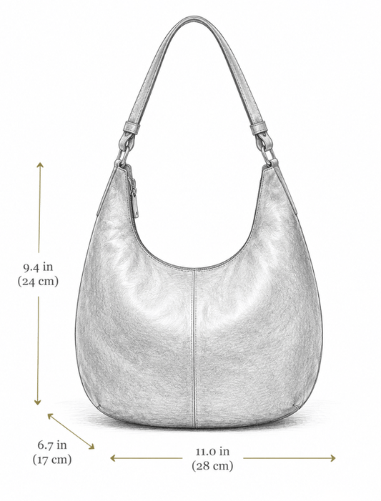 Classic Cognac Leather Hobo Shoulder Bag – Slouchy Real Leather Crescent Purse