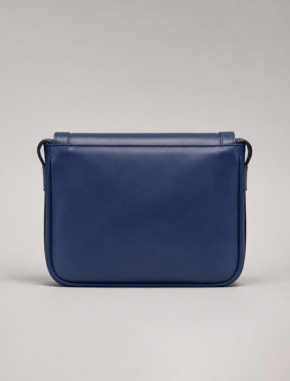 Cobalt Royal Blue Leather Crossbody Bag – Classic Flap Saddle Purse