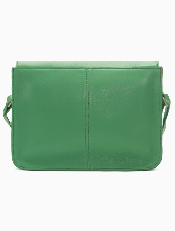 Kelly Emerald Green Leather Crossbody Satchel – Vintage Messenger Purse