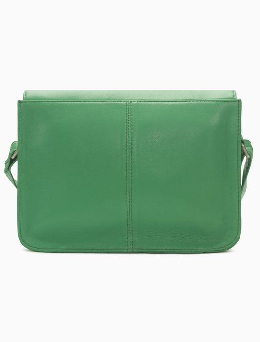 Kelly Emerald Green Leather Crossbody Satchel – Vintage Messenger Purse